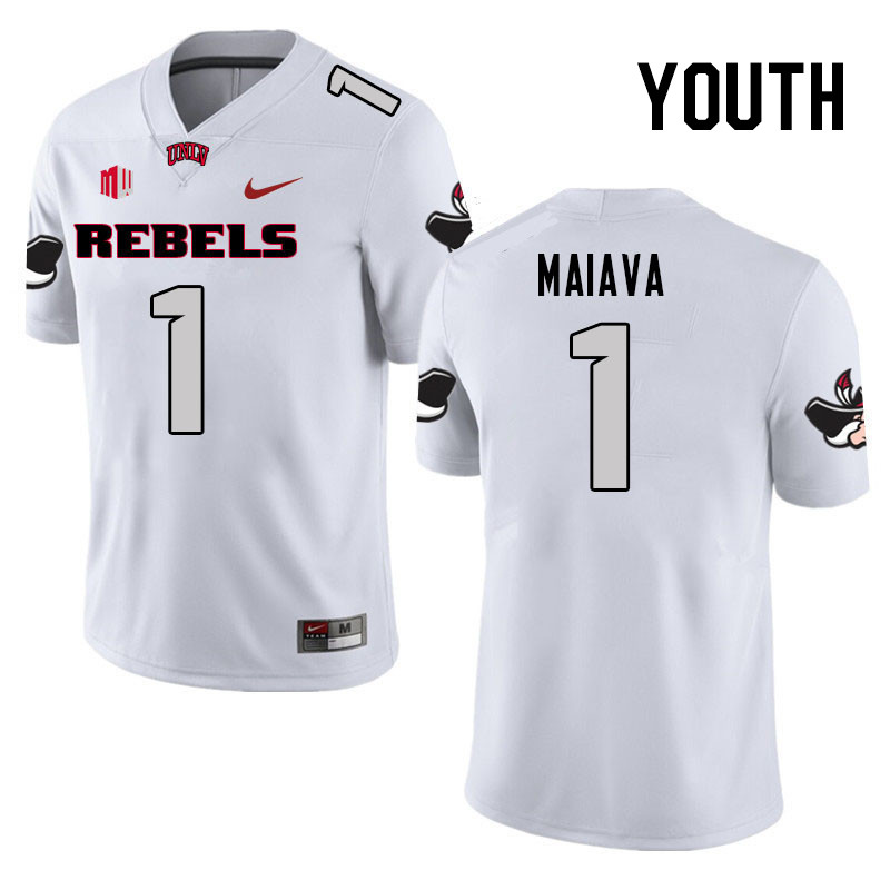 Youth #1 Jayden Maiava UNLV Rebels College Football Jerseys Stitched Sale-White